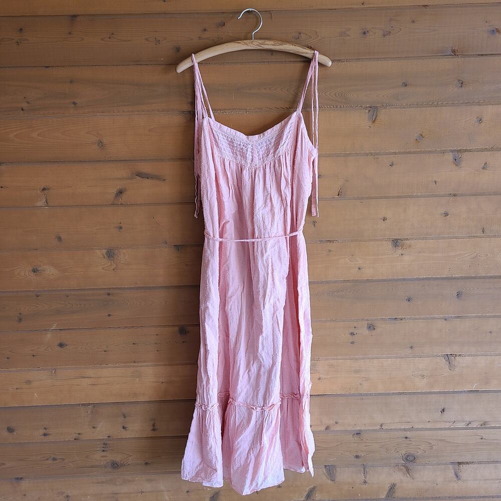 Rebecca Taylor Dress Kelsey La Vie Midi Prairie Pink Tank XL Preppy Feminine - Picture 2 of 5